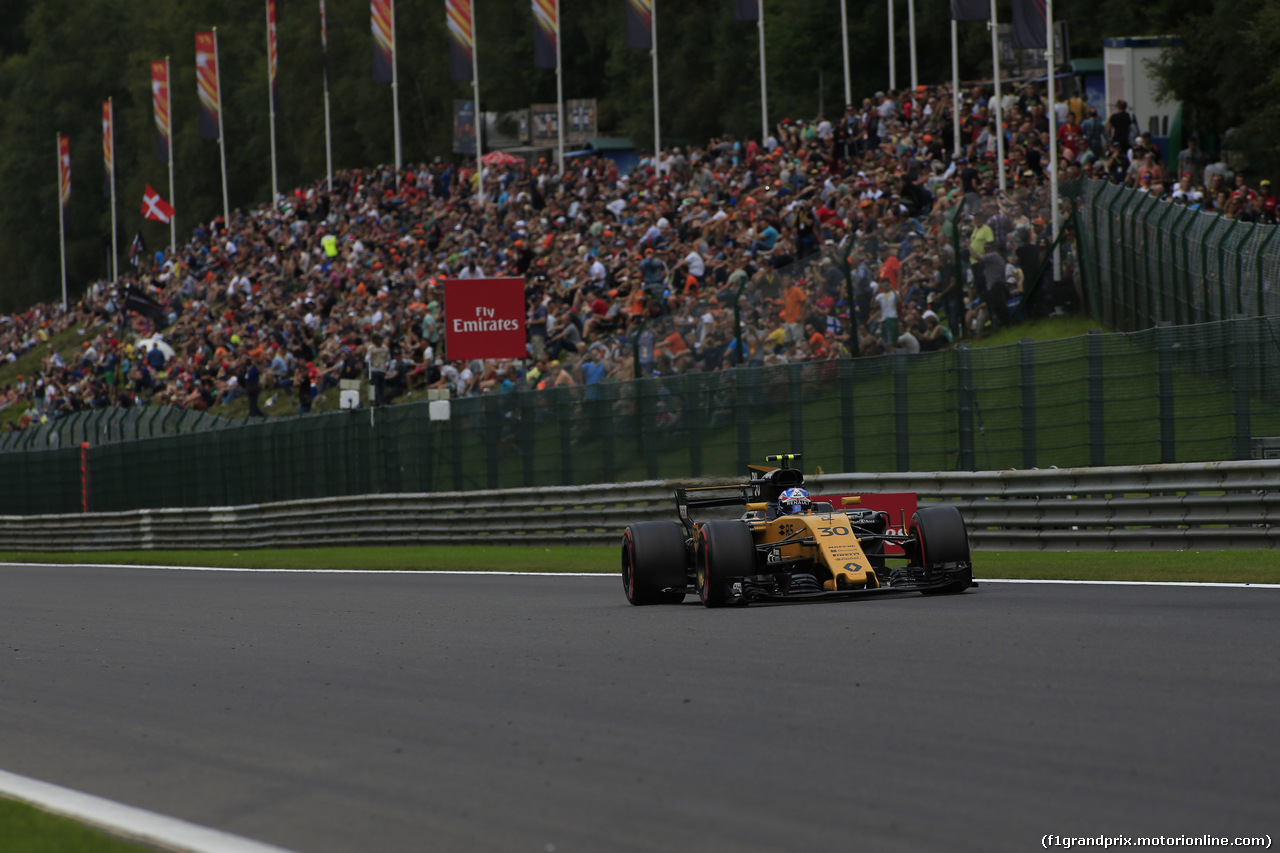 GP BELGIO, 25.08.2017 - Prove Libere 2, Jolyon Palmer (GBR) Renault Sport F1 Team RS17