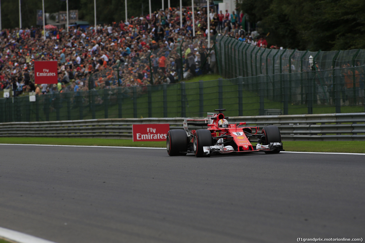GP BELGIO, 25.08.2017 - Prove Libere 2, Sebastian Vettel (GER) Ferrari SF70H