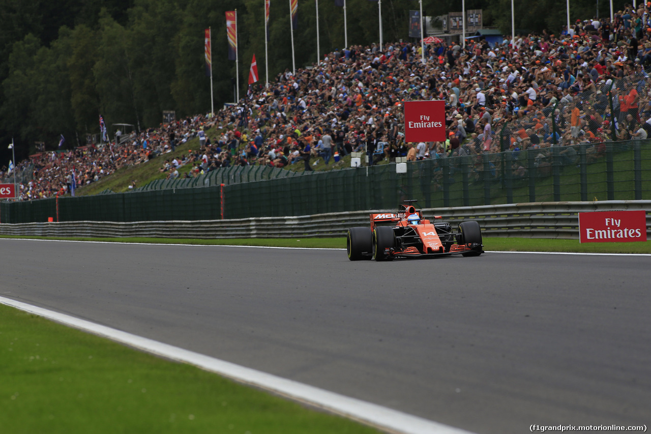 GP BELGIO, 25.08.2017 - Prove Libere 2, Fernando Alonso (ESP) McLaren MCL32