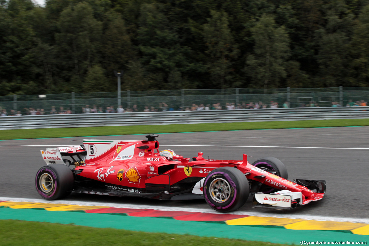 GP BELGIO, 25.08.2017 - Prove Libere 2, Sebastian Vettel (GER) Ferrari SF70H