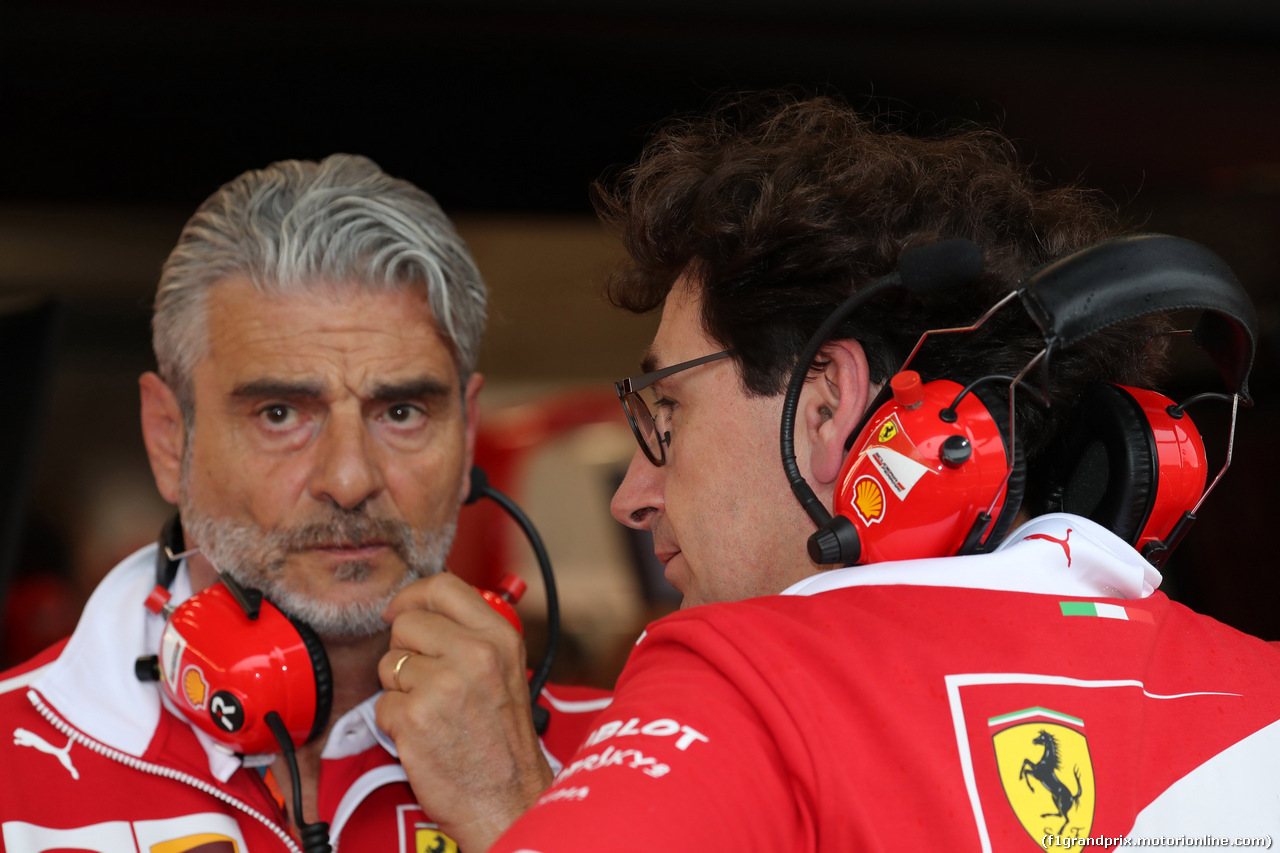 GP BELGIO, 25.08.2017 - Prove Libere 2, Maurizio Arrivabene (ITA) Ferrari Team Principal e Mattia Binotto (ITA) Chief Technical Officer, Ferrari