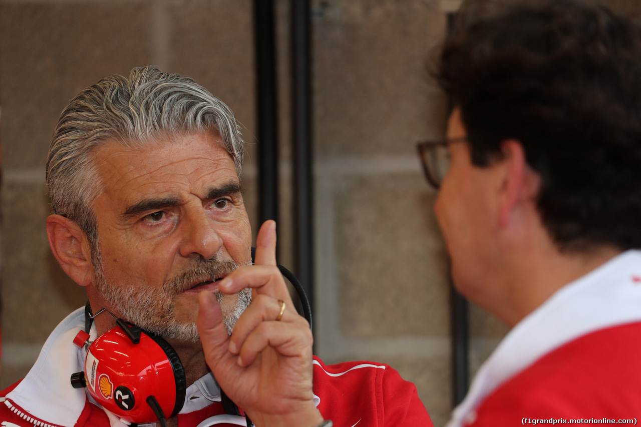 GP BELGIO, 25.08.2017 - Prove Libere 2, Maurizio Arrivabene (ITA) Ferrari Team Principal e Mattia Binotto (ITA) Chief Technical Officer, Ferrari