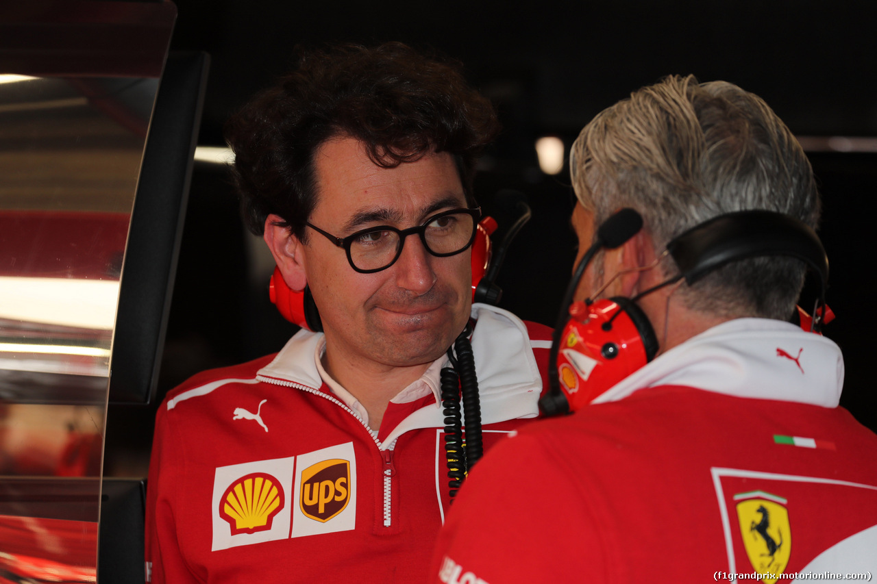 GP BELGIO, 25.08.2017 - Prove Libere 2, Mattia Binotto (ITA) Chief Technical Officer, Ferrari e Maurizio Arrivabene (ITA) Ferrari Team Principal