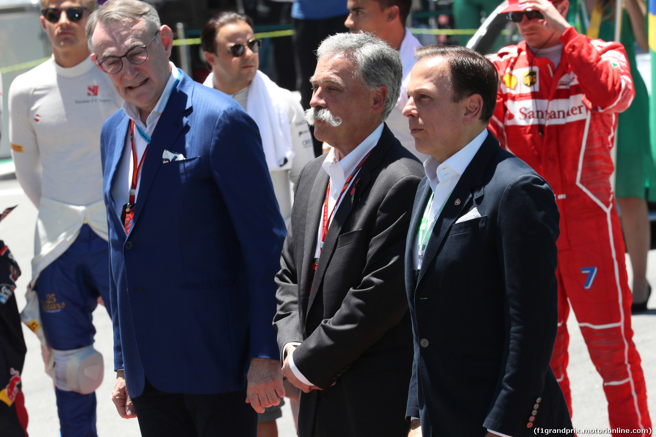 GP BRASILE, 12.11.2017 - Gara, Chase Carey (USA) Formula One Group Chairman e Joao Doris (BRA) Mayor of Sao Paulo