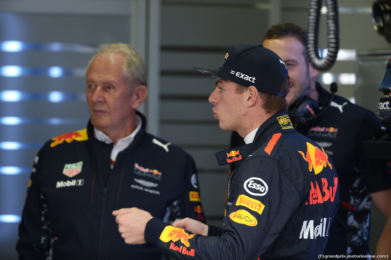 GP BRASILE, 11.11.2017 - Prove Libere 3, Helmut Marko (AUT), Red Bull Racing, Red Bull Advisor e Max Verstappen (NED) Red Bull Racing RB13