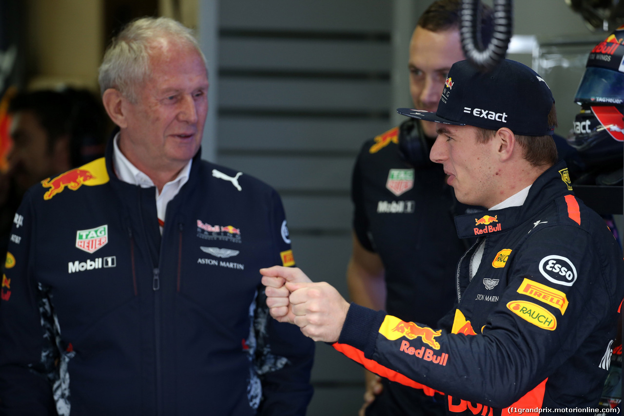 GP BRASILE, 11.11.2017 - Prove Libere 3, Helmut Marko (AUT), Red Bull Racing, Red Bull Advisor e Max Verstappen (NED) Red Bull Racing RB13