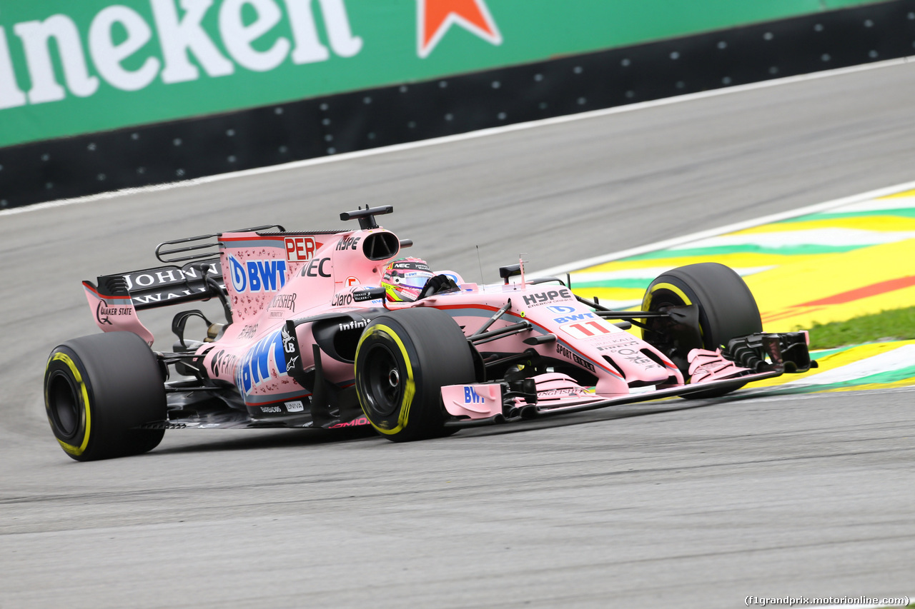 GP BRASILE, 11.11.2017 - Prove Libere 3, Sergio Perez (MEX) Sahara Force India F1 VJM010