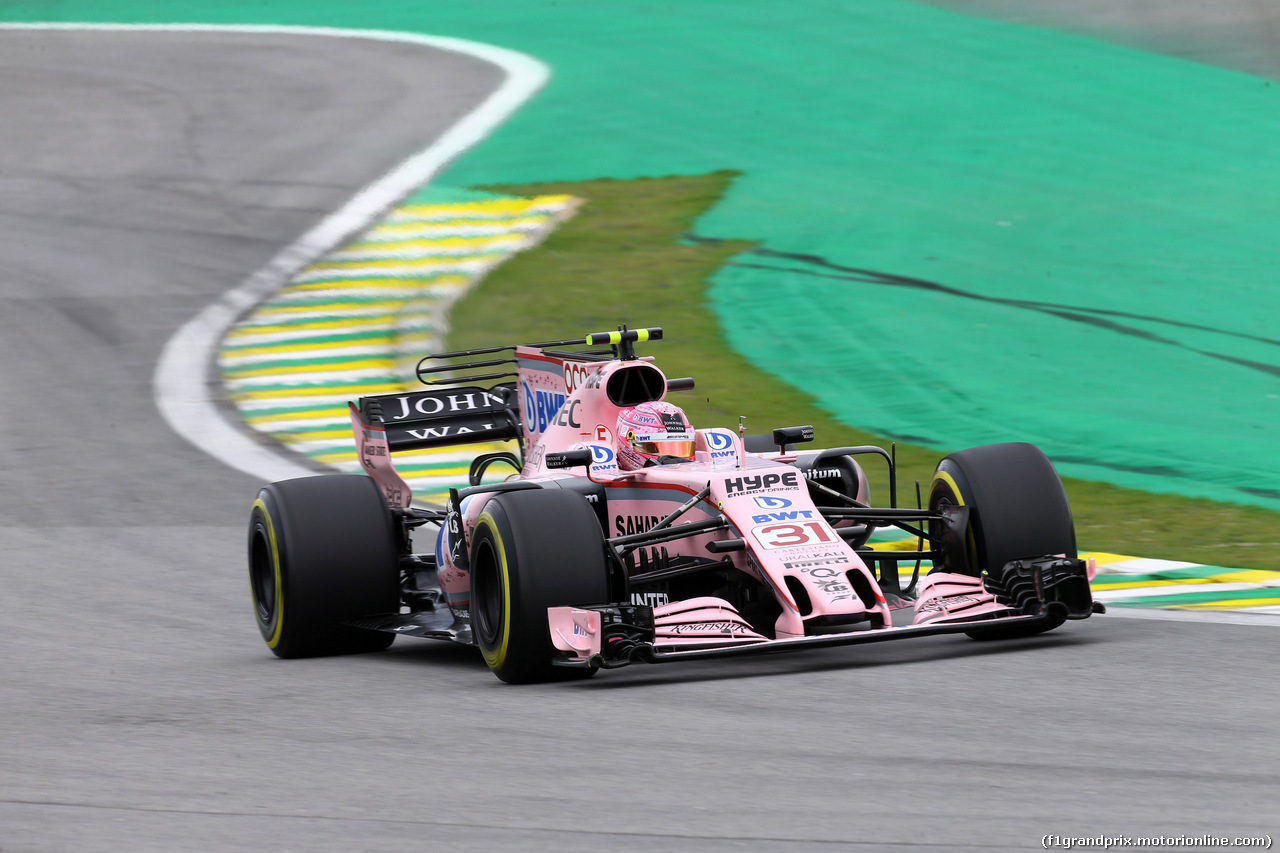 GP BRASILE, 11.11.2017 - Prove Libere 3, Esteban Ocon (FRA) Sahara Force India F1 VJM10