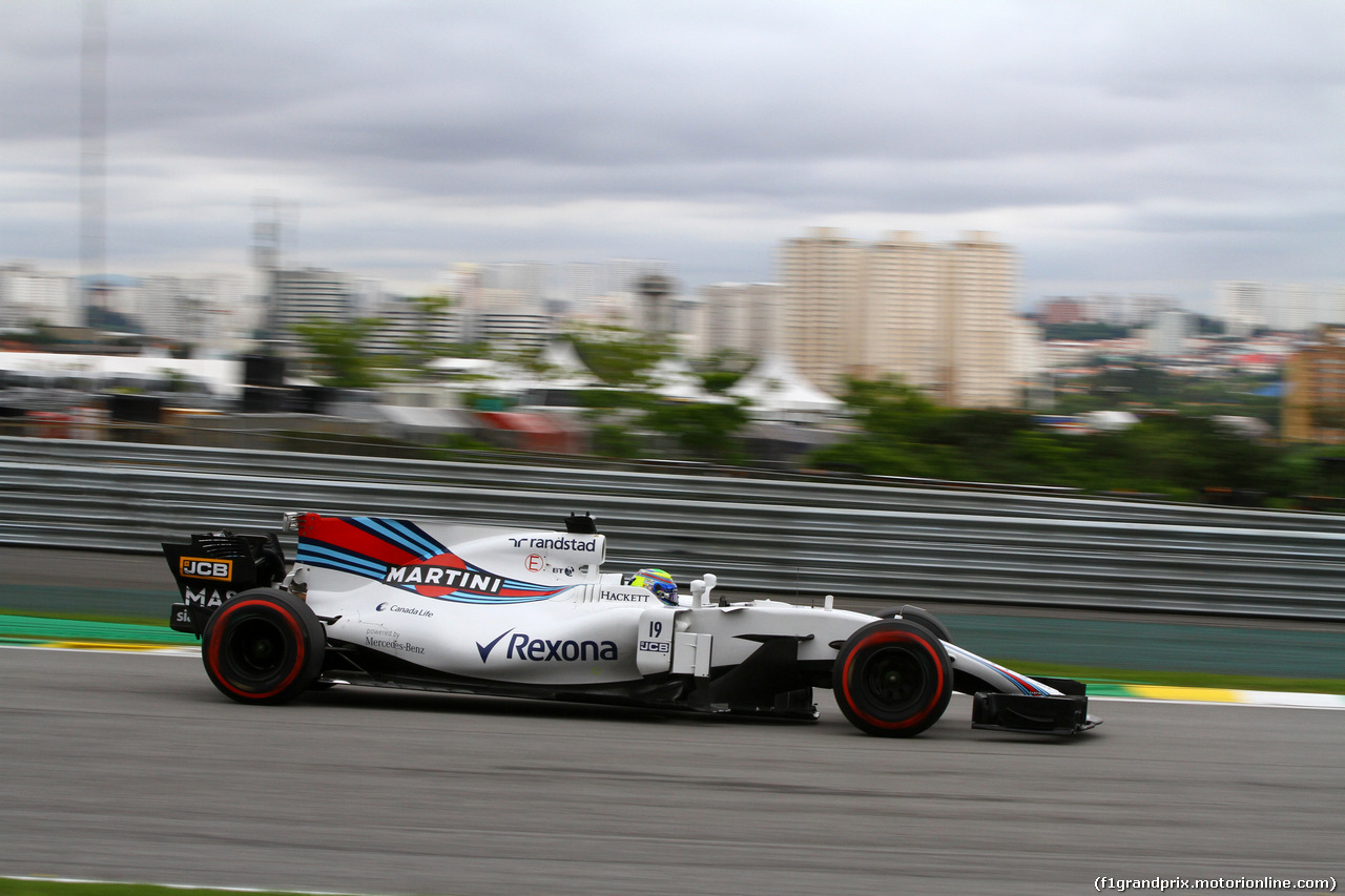 GP BRASILE, 11.11.2017 - Prove Libere 3, Felipe Massa (BRA) Williams FW40