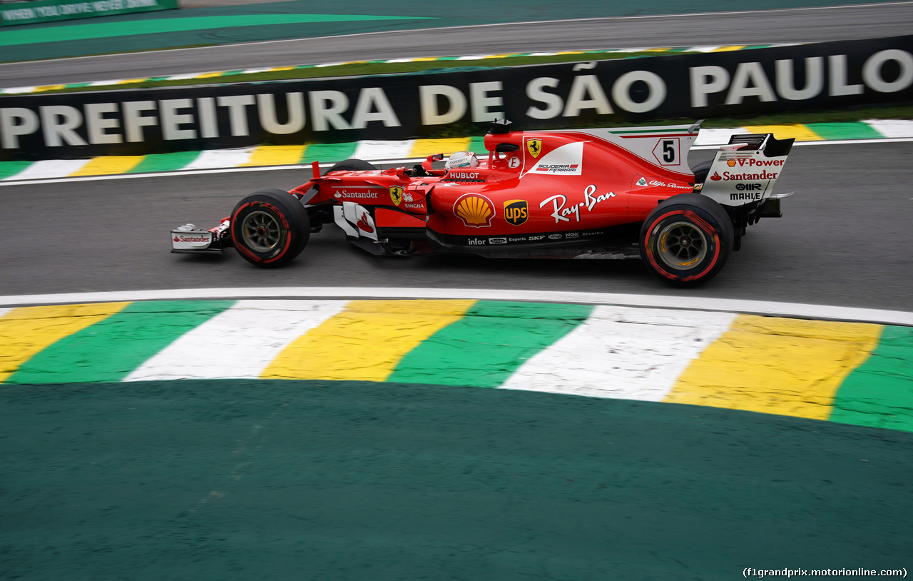 GP BRASILE, 11.11.2017 - Prove Libere 3, Sebastian Vettel (GER) Ferrari SF70H