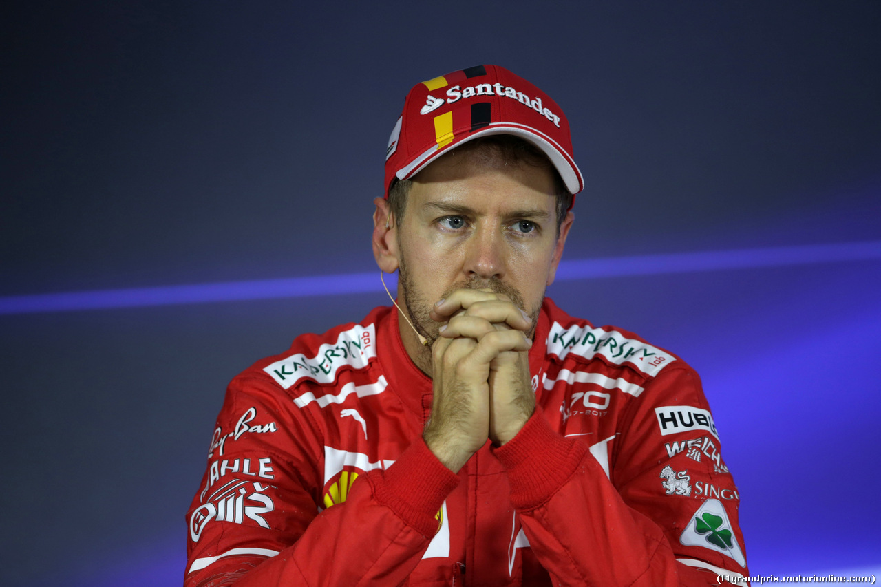 GP BRASILE, 11.11.2017 - Qualifiche, Conferenza Stampa, Sebastian Vettel (GER) Ferrari SF70H