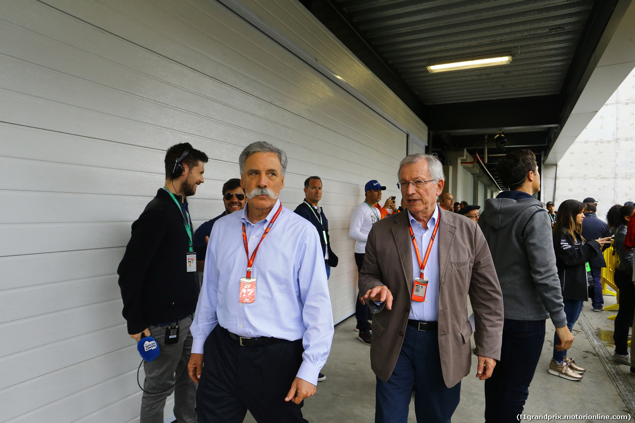 GP BRASILE, 11.11.2017 - Qualifiche, TChase Carey (USA) Formula One Group Chairman e Tamas Rohonyi, Promotor GP Brasil