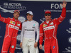 GP BRASILE, 11.11.2017 - Qualifiche, 2nd place Sebastian Vettel (GER) Ferrari SF70H, Valtteri Bottas (FIN) Mercedes AMG F1 W08 pole position e 3rd place Kimi Raikkonen (FIN) Ferrari SF70H