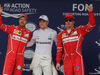 GP BRASILE, 11.11.2017 - Qualifiche, 2nd place Sebastian Vettel (GER) Ferrari SF70H, Valtteri Bottas (FIN) Mercedes AMG F1 W08 pole position e 3rd place Kimi Raikkonen (FIN) Ferrari SF70H