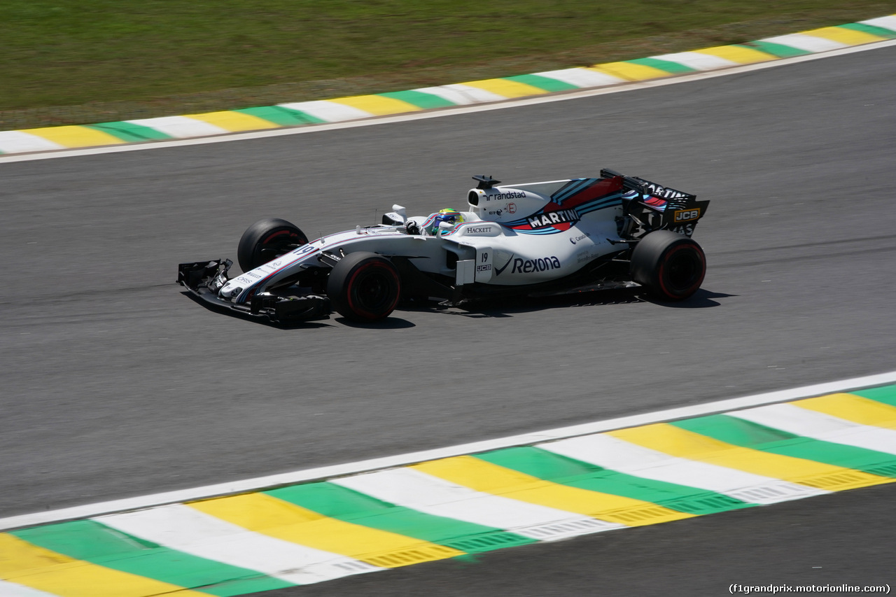 GP BRASILE, 10.11.2017 - Prove Libere 1, Felipe Massa (BRA) Williams FW40