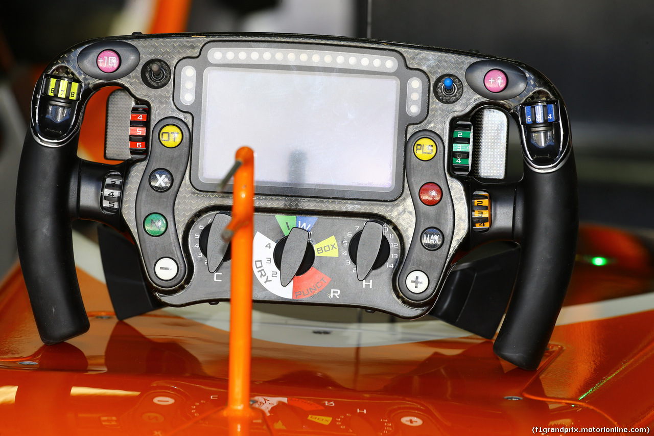 GP BRASILE, 10.11.2017 - Prove Libere 1, McLaren MCL32, steering wheel