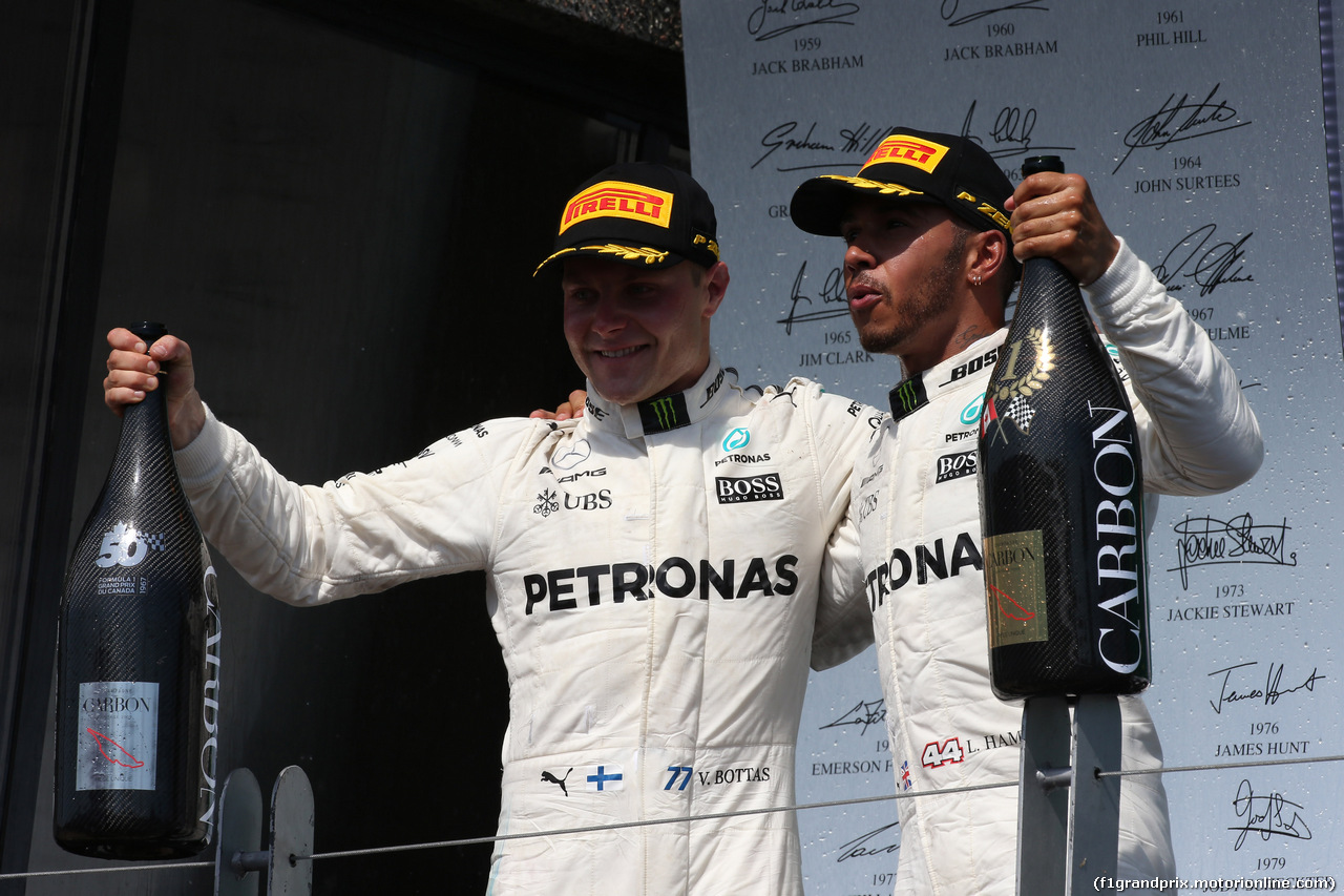 GP CANADA, 11.06.2017, Podium, winner Lewis Hamilton (GBR) Mercedes AMG F1 W08 , 2nd Valtteri Bottas (FIN) Mercedes AMG F1 W08