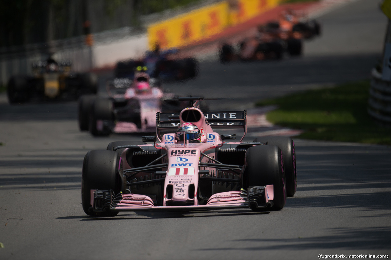 GP CANADA, 11.06.2017- Gara, Sergio Perez (MEX) Sahara Force India F1 VJM010