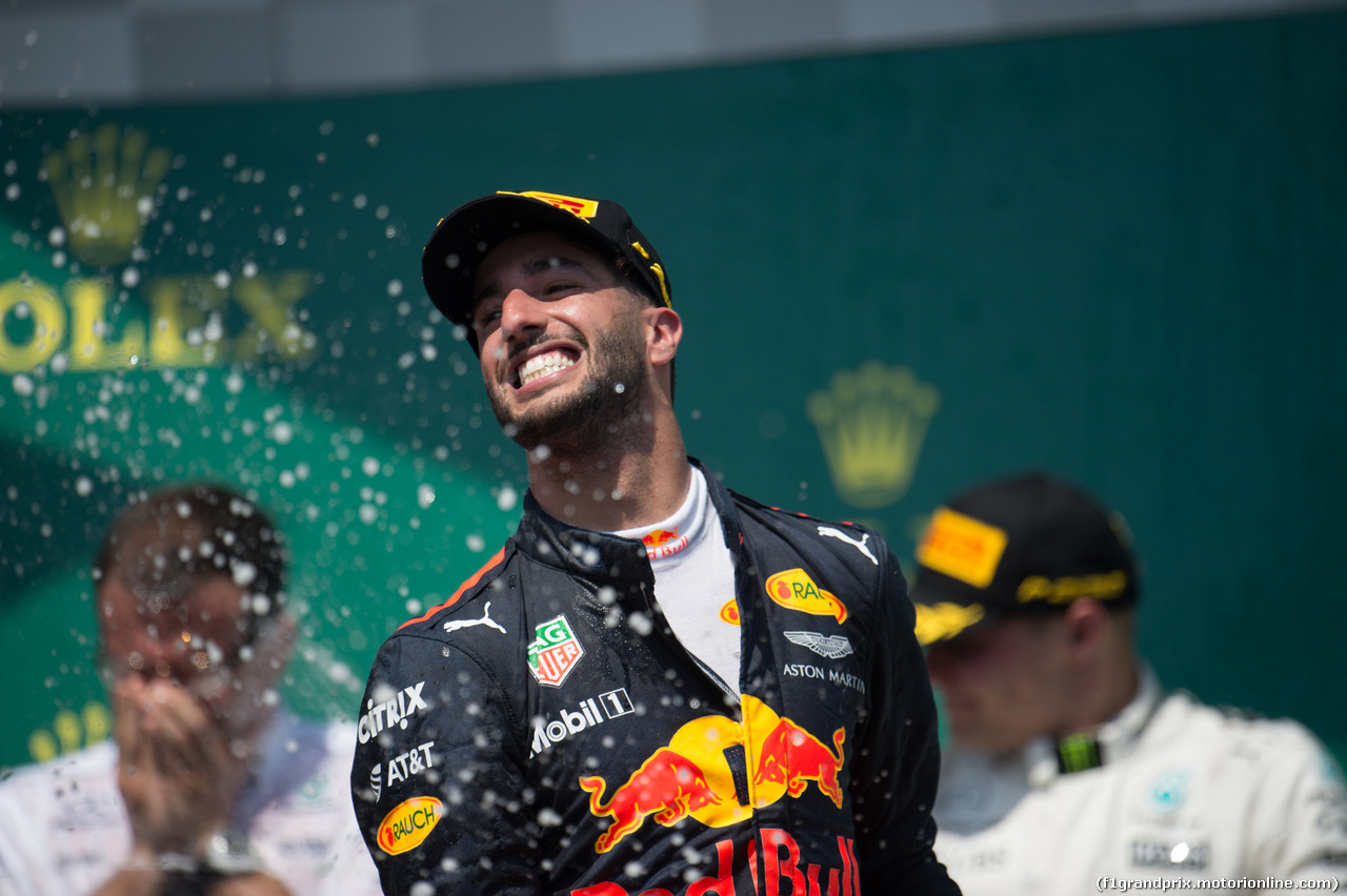 GP CANADA, 11.06.2017- Podium, 3rd Daniel Ricciardo (AUS) Red Bull Racing RB13