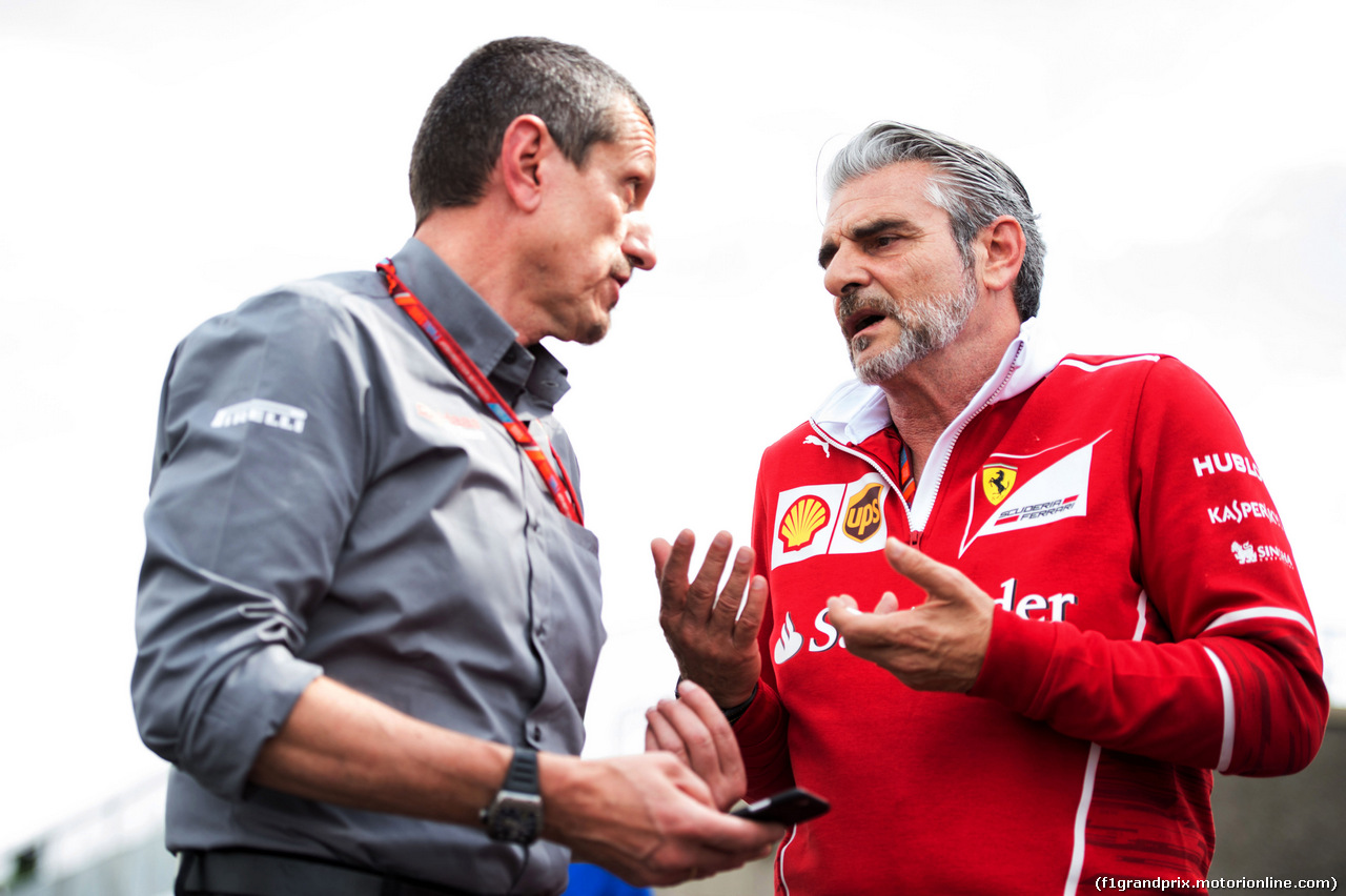 GP CANADA, 09.06.2017- Maurizio Arrivabene (ITA) Ferrari Team Principal with Guenther Steiner (ITA) Haas F1 Team Prinicipal