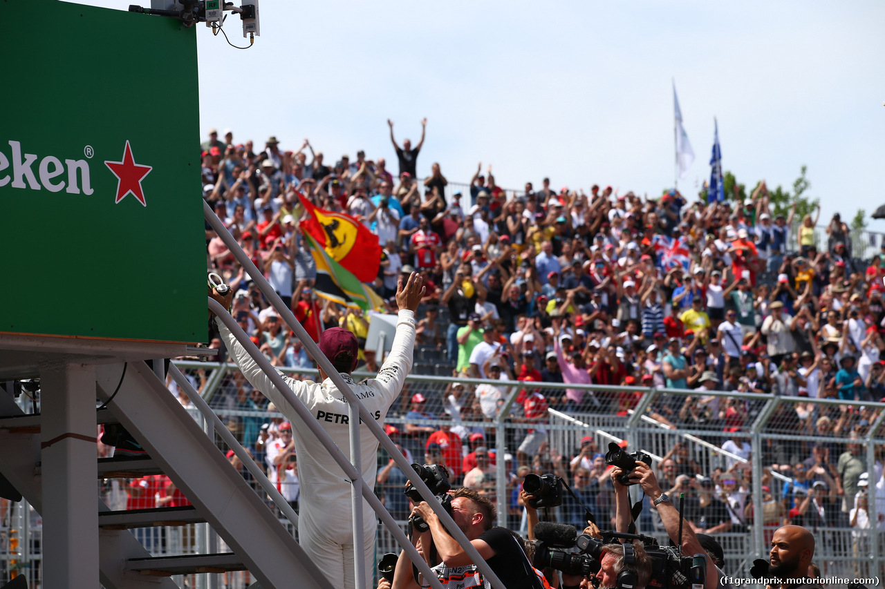 GP CANADA, 10.06.2017- Qualifiche, Lewis Hamilton (GBR) Mercedes AMG F1 W08  is celebrating his 65th Pole Position