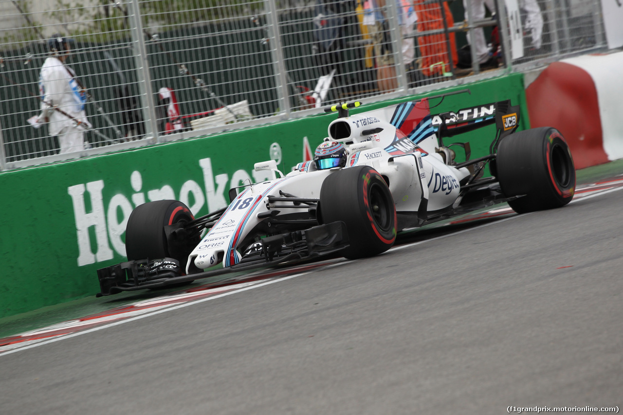 GP CANADA, 09.06.2017- Prove Libere 2, Lance Stroll (CDN) Williams FW40