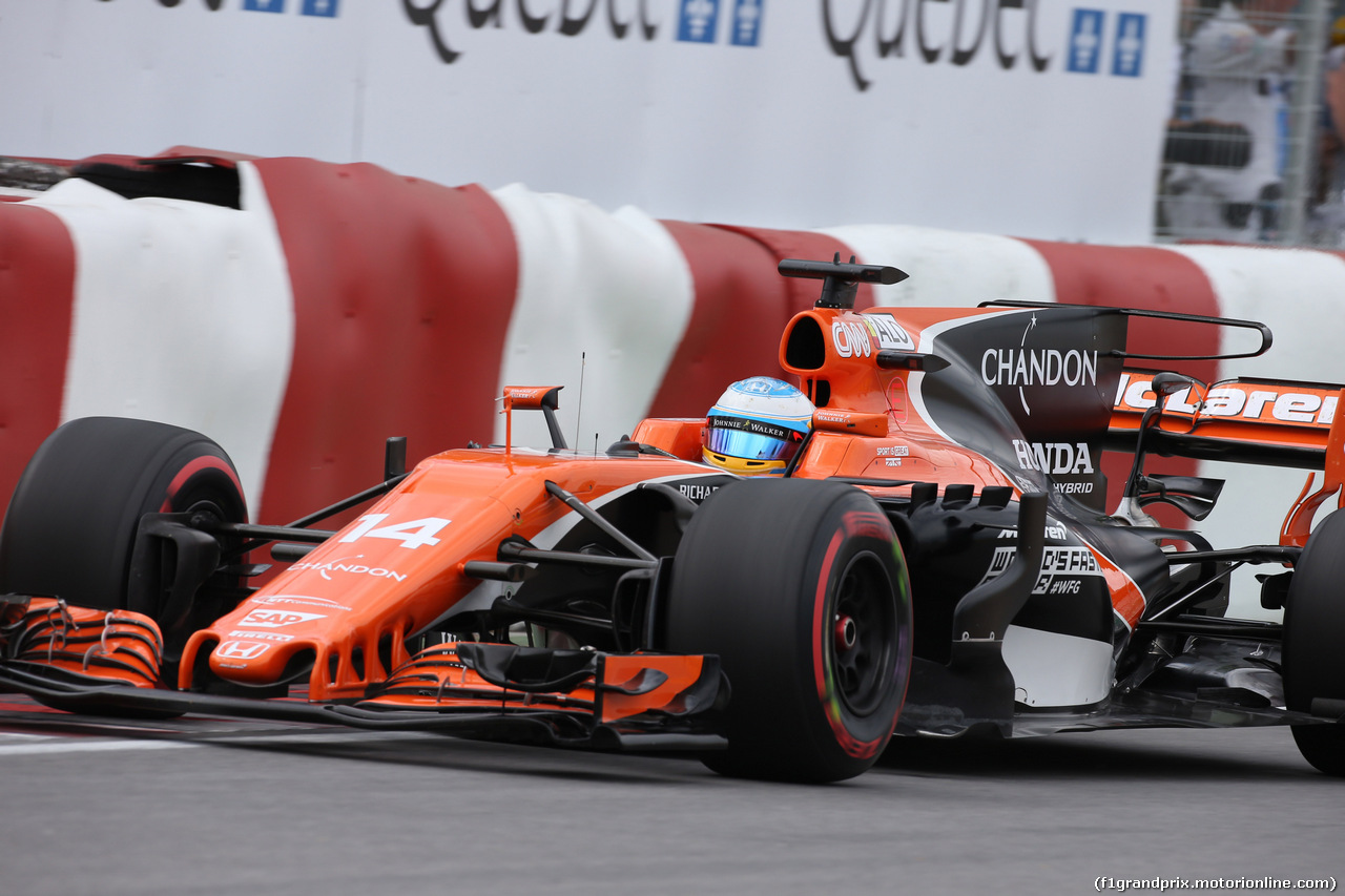 GP CANADA, 09.06.2017- Prove Libere 2, Fernando Alonso (ESP) McLaren Honda MCL32