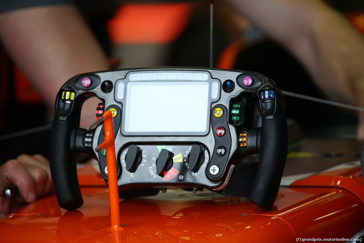 GP CANADA, 09.06.2017- Prove Libere 2, McLaren Honda MCL32 steering wheel