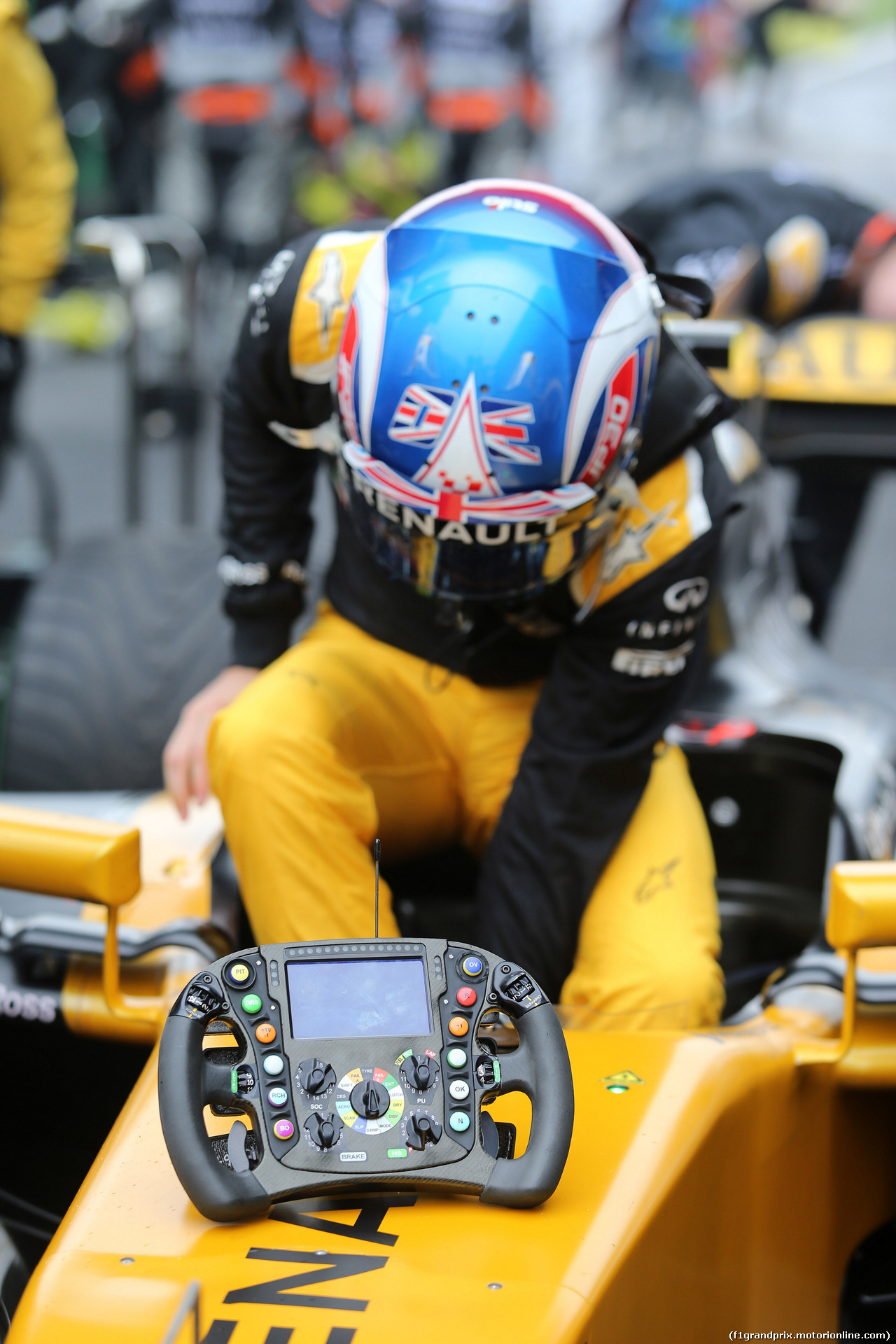 GP CINA, 09.04.2017 - Gara, The steering wheel of Jolyon Palmer (GBR) Renault Sport F1 Team RS17