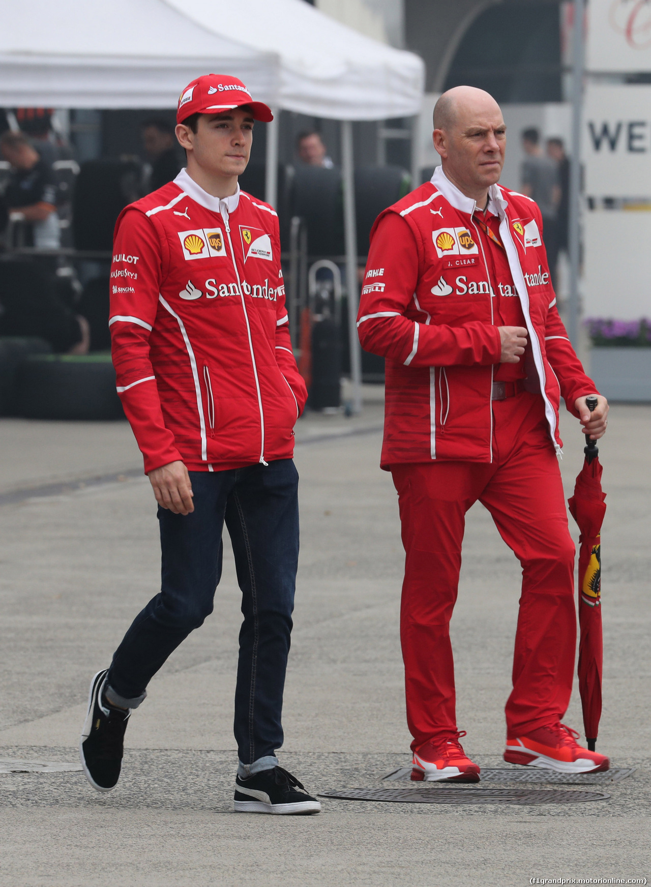 GP CINA, 06.04.2017 - Charles Leclerc (MON) Test Driver, Ferrari e Jock Clear (GBR) Ferrari Engineering Director