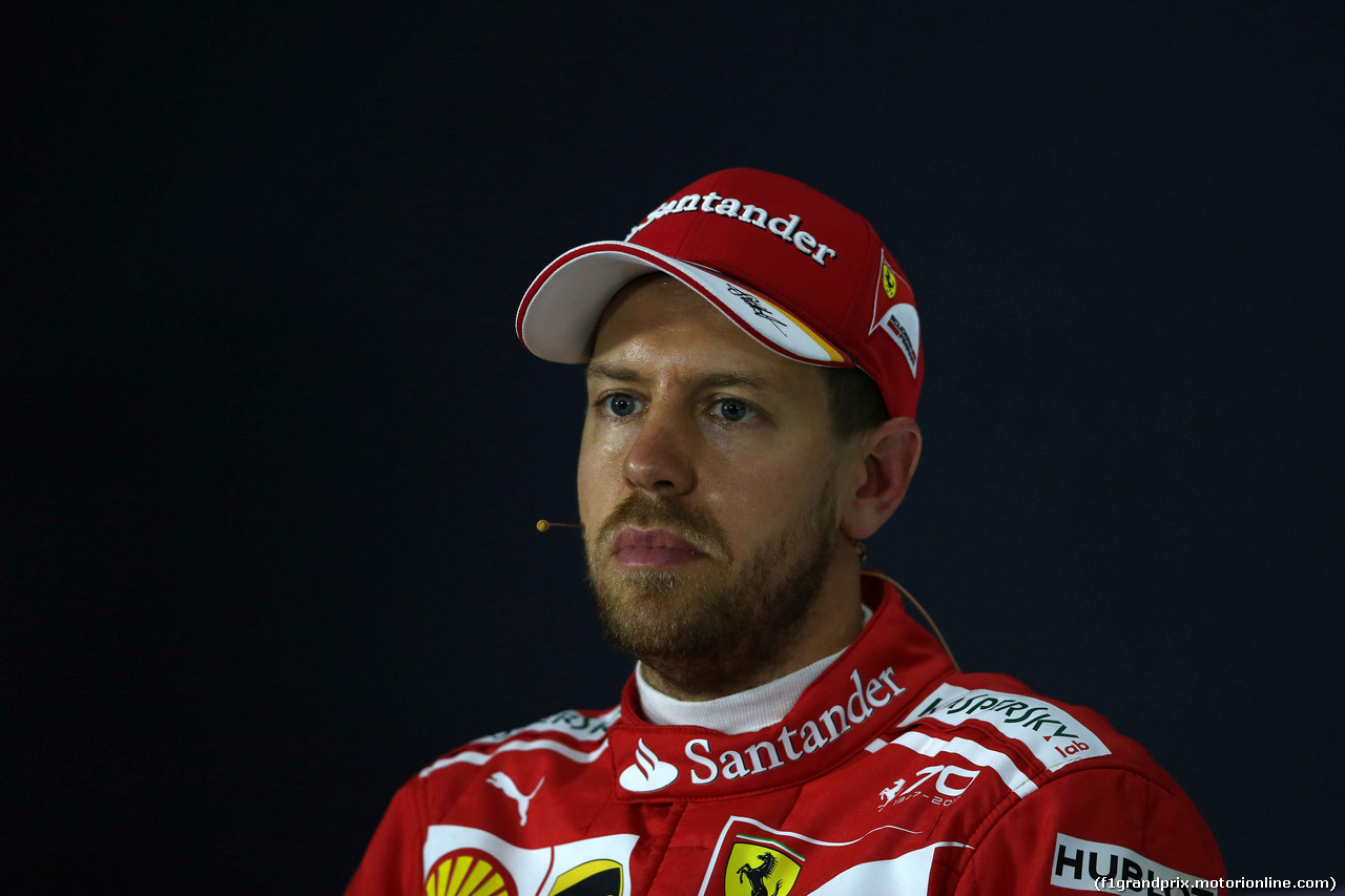GP CINA, 08.04.2017 - Qualifiche, Conferenza Stampa, Sebastian Vettel (GER) Ferrari SF70H