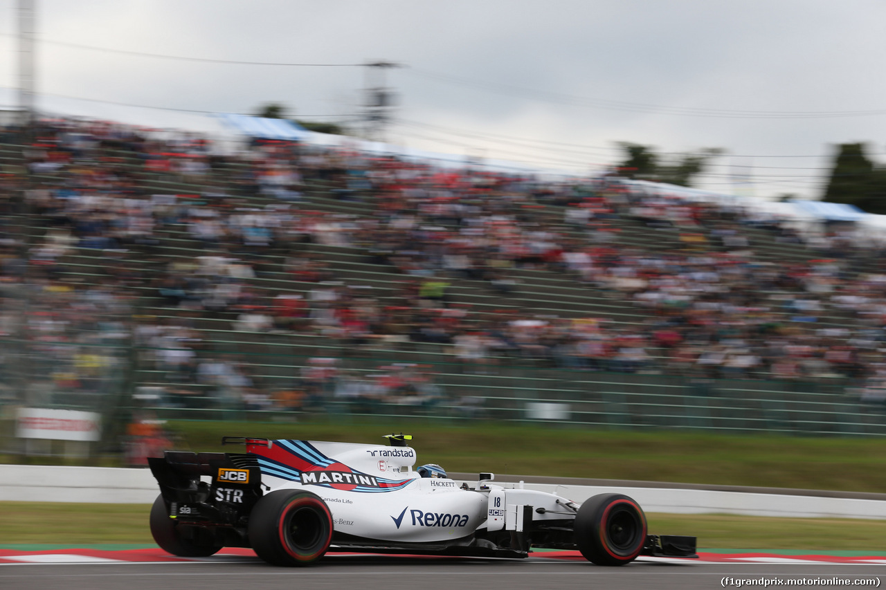 GP GIAPPONE, 07.10.2017- Qualifiche, Lance Stroll (CDN) Williams FW40