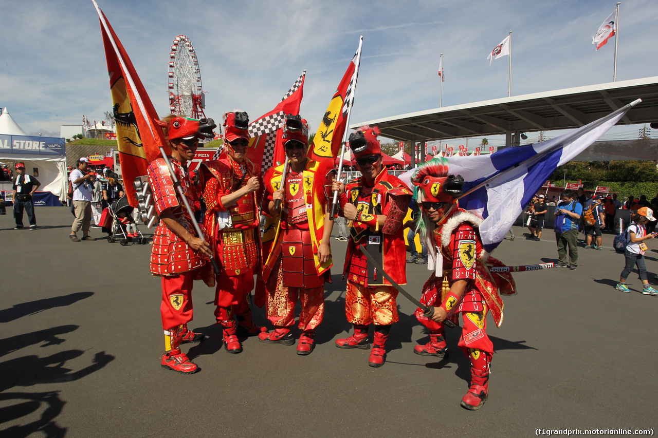 GP GIAPPONE, 08.10.2017- Ferrari Fans dressed like Samurai