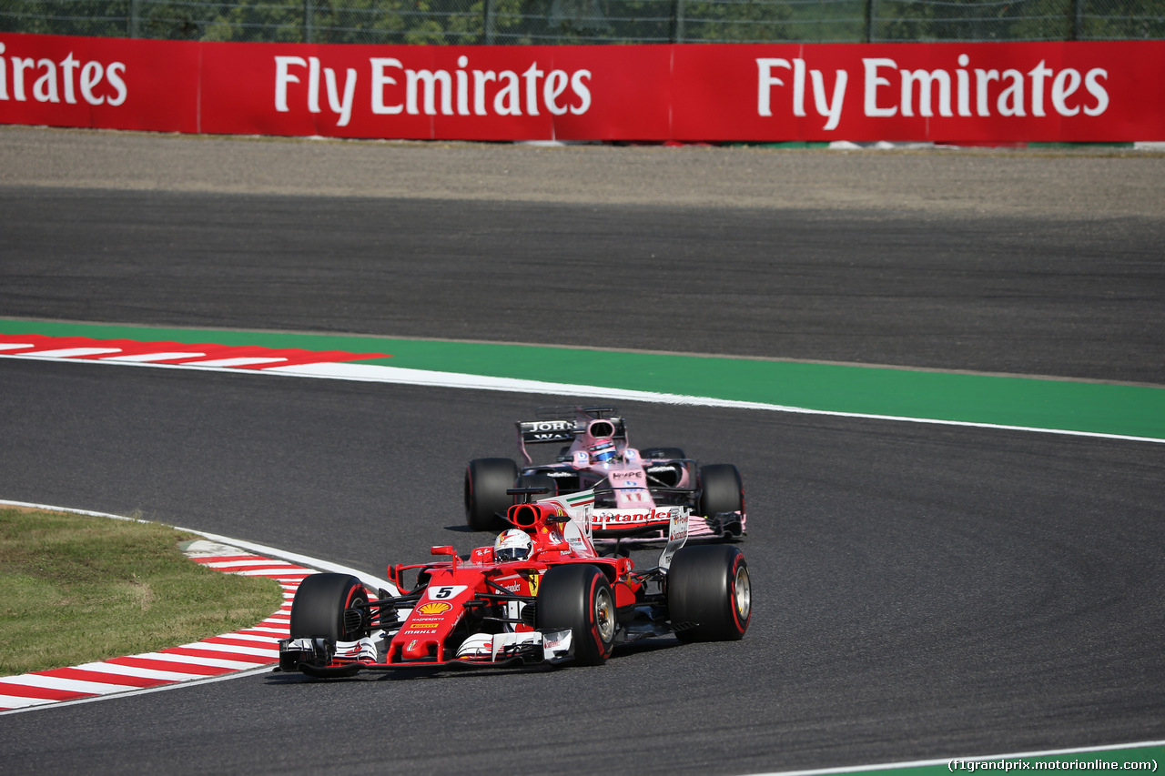 GP GIAPPONE, 08.10.2017- Gara, Sebastian Vettel (GER) Ferrari SF70H