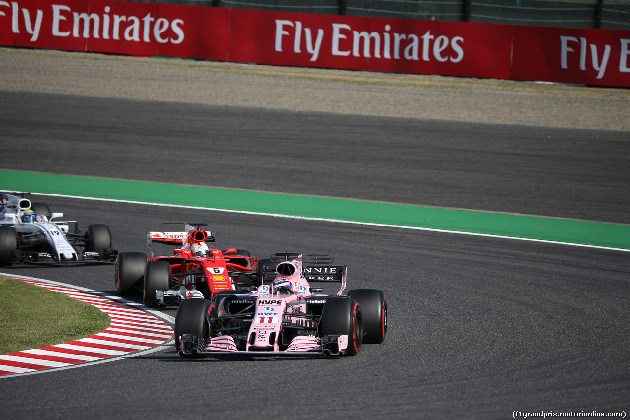 GP GIAPPONE, 08.10.2017- race, Sergio Perez (MEX) Sahara Force India F1 VJM010
