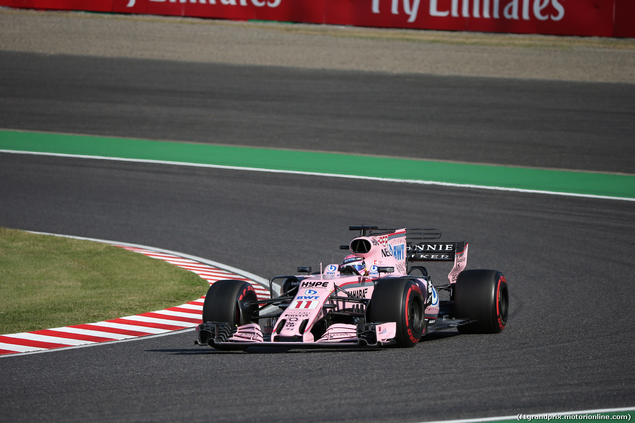 GP GIAPPONE, 08.10.2017- race, Sergio Perez (MEX) Sahara Force India F1 VJM010