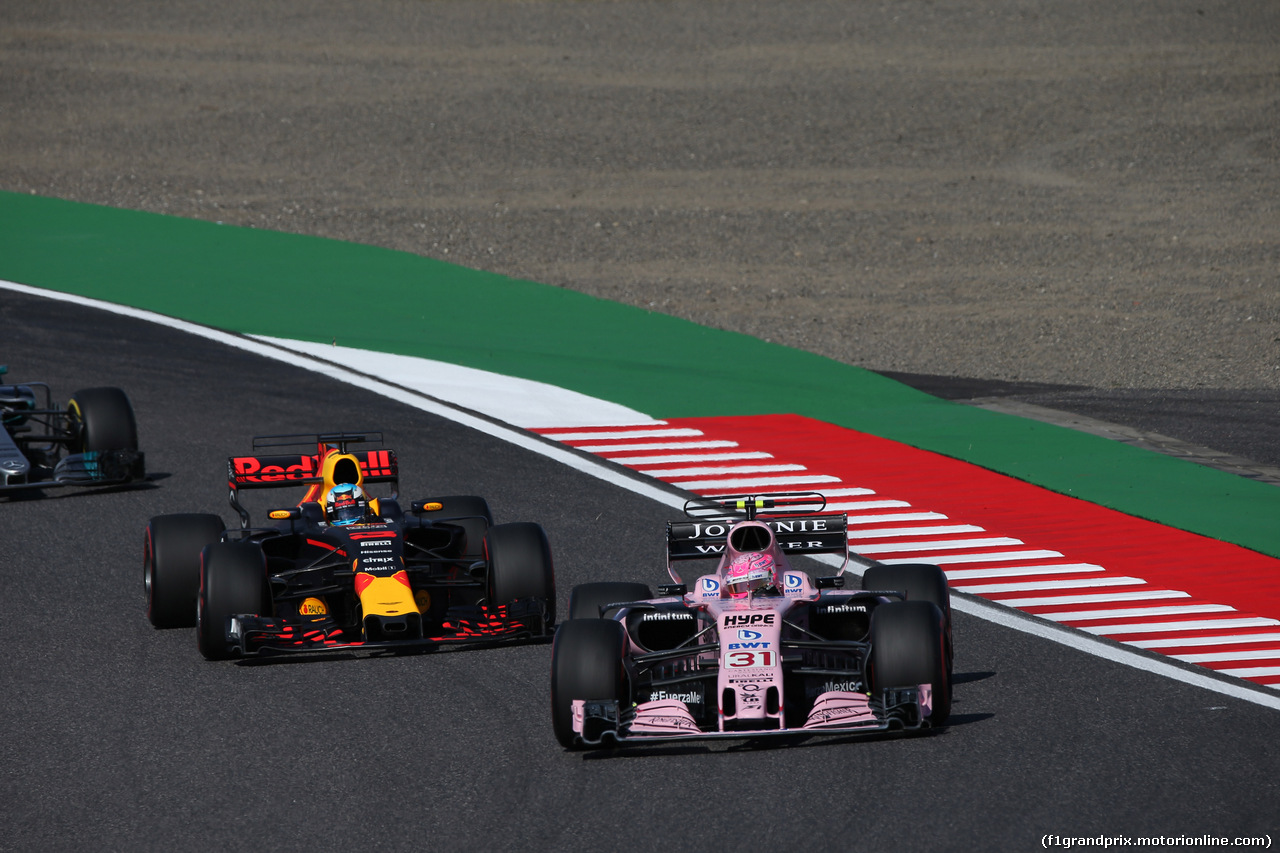 GP GIAPPONE, 08.10.2017- race, Esteban Ocon (FRA) Sahara Force India F1 VJM10