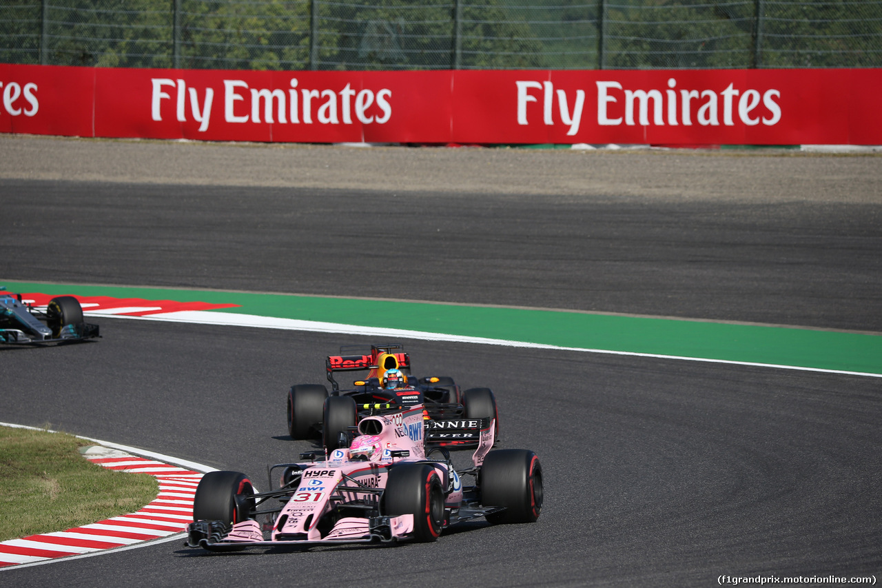 GP GIAPPONE, 08.10.2017- race, Esteban Ocon (FRA) Sahara Force India F1 VJM10