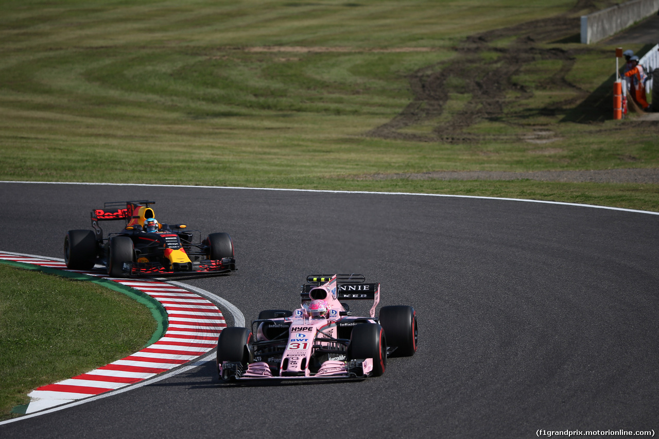 GP GIAPPONE, 08.10.2017- race, Esteban Ocon (FRA) Sahara Force India F1 VJM10