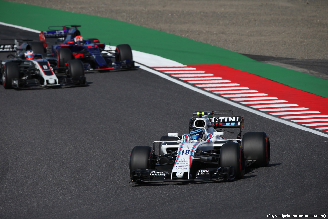 GP GIAPPONE, 08.10.2017- race, Lance Stroll (CDN) Williams FW40