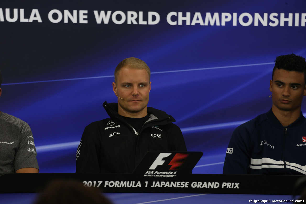 GP GIAPPONE, 05.10.2017- Giovedi' Press Conference,  L to R Valtteri Bottas (FIN) Mercedes AMG F1 W08 e Pascal Wehrlein (GER) Sauber C36