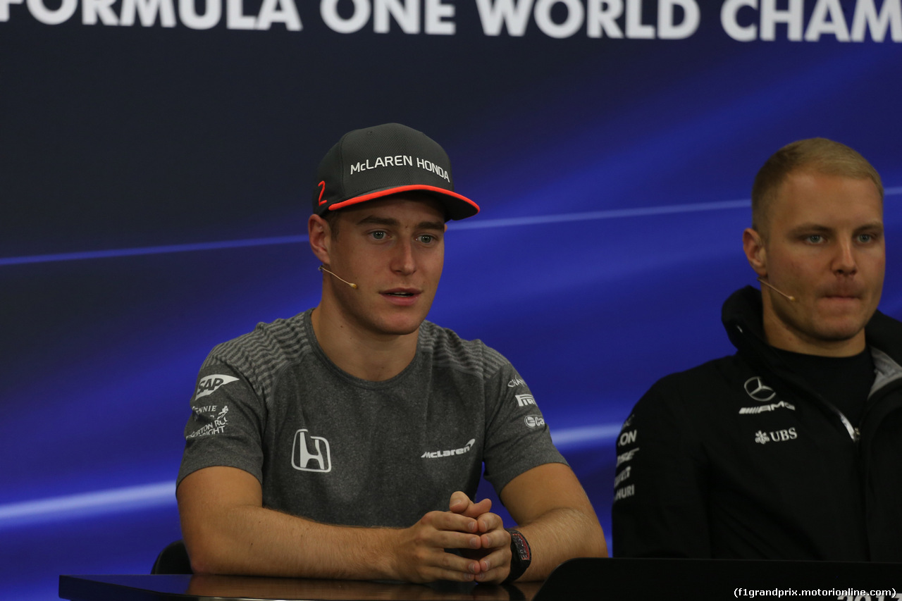 GP GIAPPONE, 05.10.2017- Giovedi' Press Conference, Stoffel Vandoorne (BEL) McLaren MCL32
