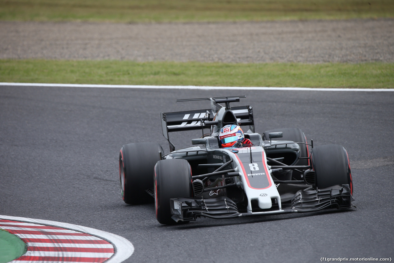 GP GIAPPONE, 07.10.2017- Prove Libere 3, Romain Grosjean (FRA) Haas F1 Team VF-17