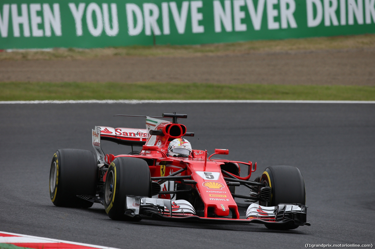GP GIAPPONE, 06.10.2017- Prove Libere 1, Sebastian Vettel (GER) Ferrari SF70H