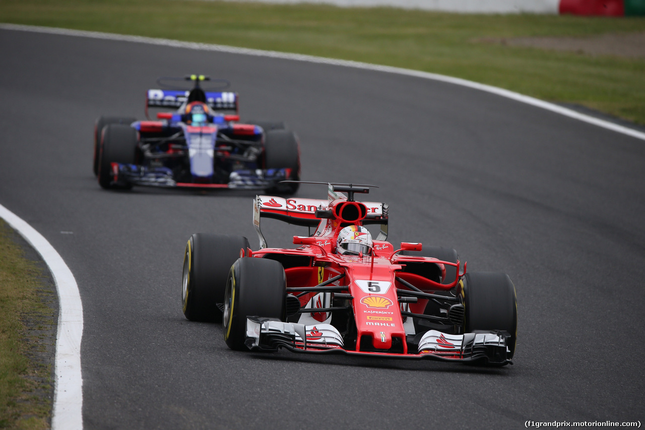 GP GIAPPONE, 06.10.2017- Prove Libere 1, Sebastian Vettel (GER) Ferrari SF70H
