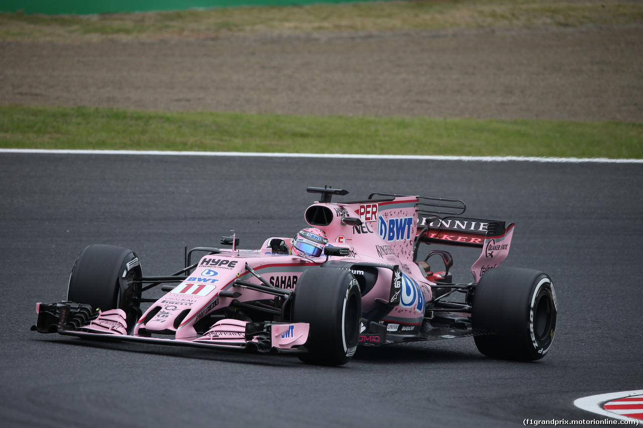 GP GIAPPONE, 06.10.2017- Prove Libere 1, Sergio Perez (MEX) Sahara Force India F1 VJM010