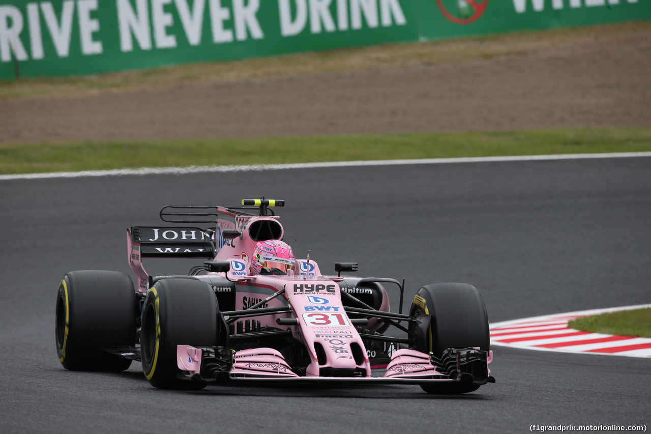 GP GIAPPONE, 06.10.2017- Prove Libere 1, Esteban Ocon (FRA) Sahara Force India F1 VJM10