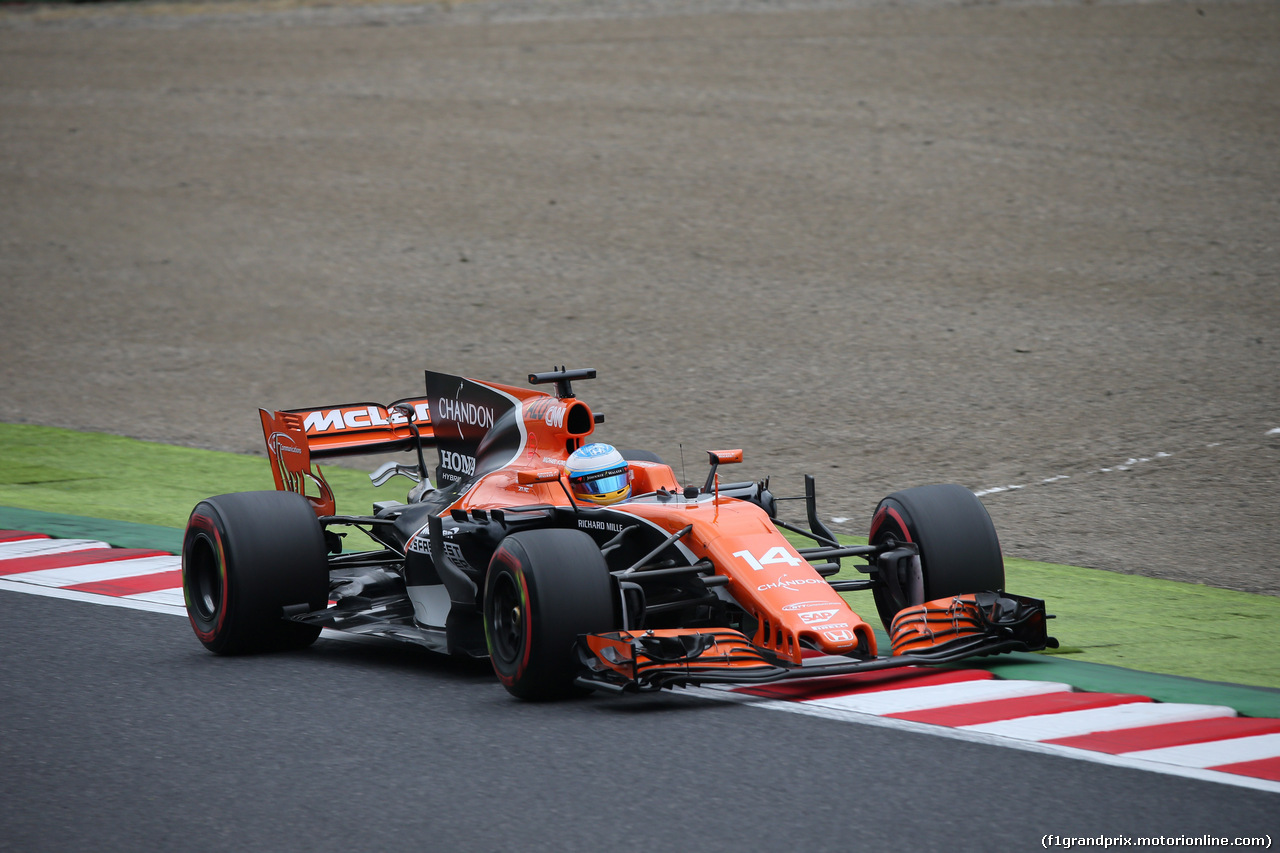 GP GIAPPONE, 06.10.2017- Prove Libere 1, Fernando Alonso (ESP) McLaren Honda MCL32