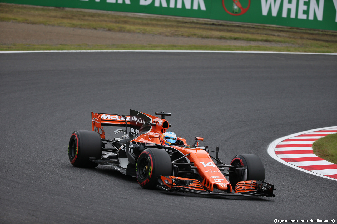 GP GIAPPONE, 06.10.2017- Prove Libere 1, Fernando Alonso (ESP) McLaren Honda MCL32
