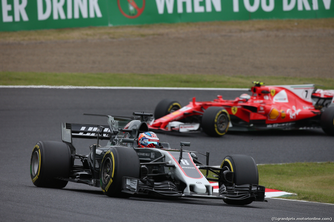 GP GIAPPONE, 06.10.2017- Prove Libere 1, Romain Grosjean (FRA) Haas F1 Team VF-17